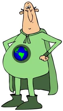 Mr. earth hero Stock Illustration