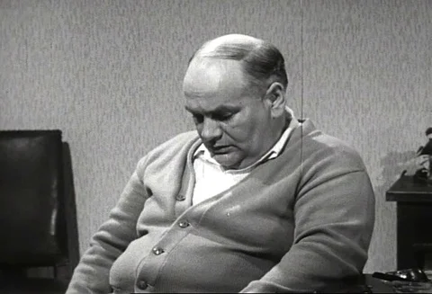 Mr. Hawley talks about his life to doctor in clinic - 1962 Stock Footage 97924445