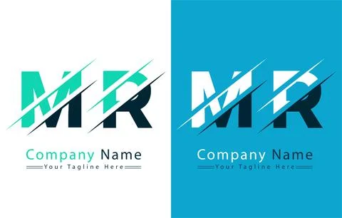 MR Letter Logo Vector Design Concept Elements Stock Illustration