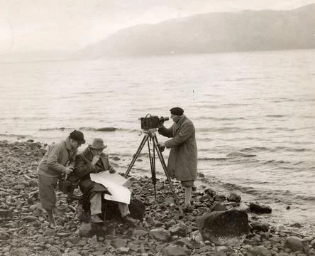 Mr Marmaduke Wetherell (second Left) Is Pictured With Mr Gustave Pauli (with Cam Stock Photos