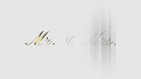 Mr &amp; Mrs title animation. Mr &amp; Mrs intro. Wedding reveal. Golden particle effect Stock Footage 321166005