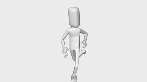 Mr Poser Animation:  Run, Trip and Fall Video stock 33731257