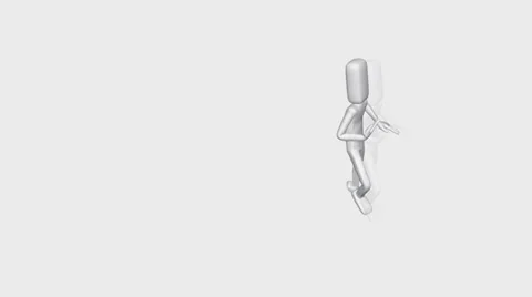 Mr Poser Animation: Running, Break Left &amp; Right Stock Footage 33731149