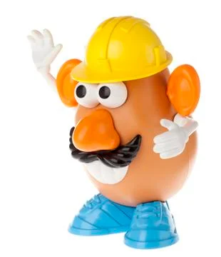 Mr. potato head - construction worker half-profile Stock Photos