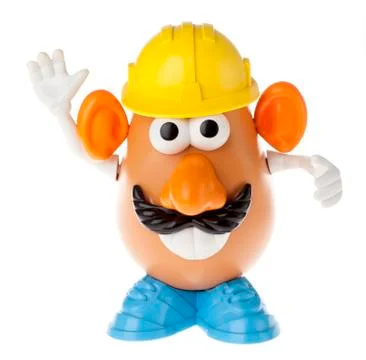 Mr. potato head - construction worker frontal Stock Photos