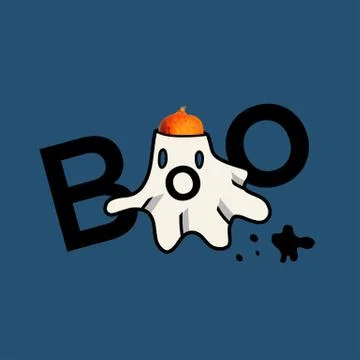 Mr. Pumpkin in a sheet dressed as a ghost. He's yelling boo. Halloween Concep Photos