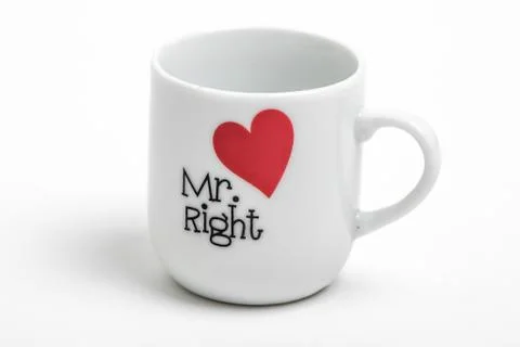 Mr Right mug on a white background Stock Photos