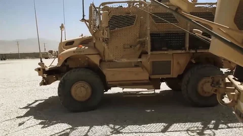 A MRAP Moves into Position co Stock Footage 116613636