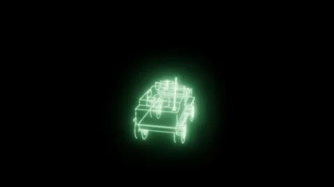 Mrap phosphor self assembling turntable technical drawing 3D animation seamless Stock Footage 342240855