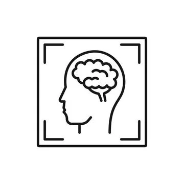 MRI brain scan head computed tomography image icon Illustrazione stock