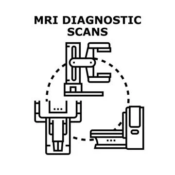 Mri diagnostic scans vector concept illustration Stock Illustration