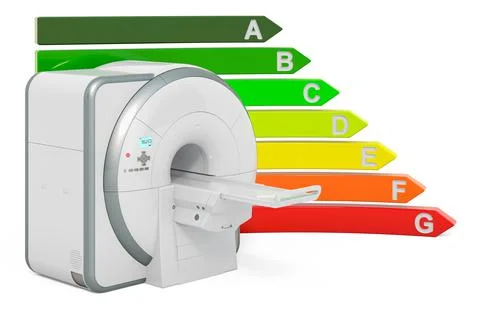 MRI with energy efficiency chart, 3D rendering Stock Illustration