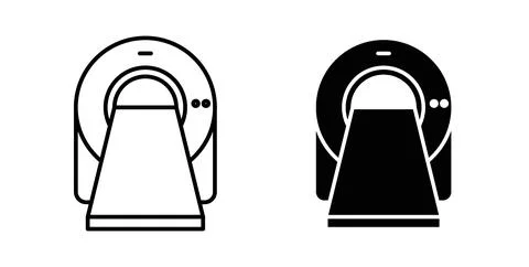 MRI icon collection in black, Line icons, flat symbols Stock Illustration