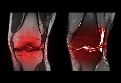 MRI knee coronal view Illustrazione stock