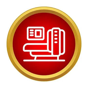 Mri machine icon visualizing medical diagnosis technology Stock Illustration