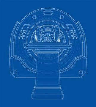 MRI machine scanning patient inside. Vector Stock-Illustration