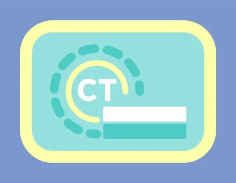 MRI or CT Logotype in Frame, Computed Tomography Illustrazione stock