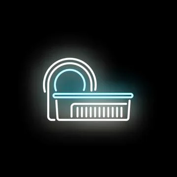 Mri scan neon light icon for medical diagnostics Illustrazione stock
