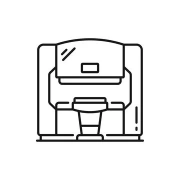MRI scan outline icon, computed tomography machine イラスト素材
