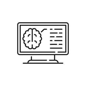 MRI scan outline icon, computed tomography machine イラスト素材