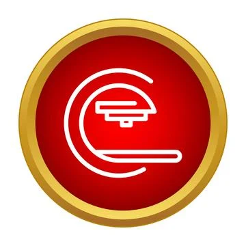Mri scanner icon in red circle for diagnostics Stock Illustration