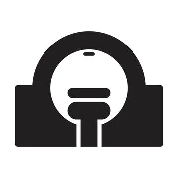 MRI scanner icon vector design template in black color isolated sign on white Stock Illustration