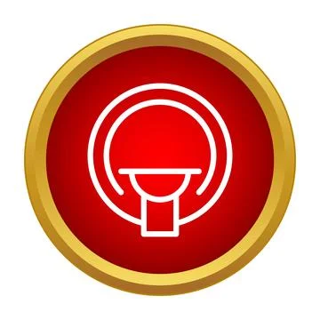Mri scanner machine symbol on a red circle background Stock Illustration