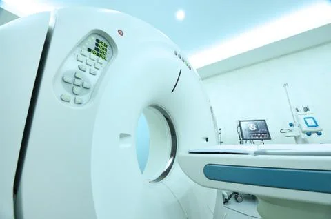 MRI scanner room 스톡 사진