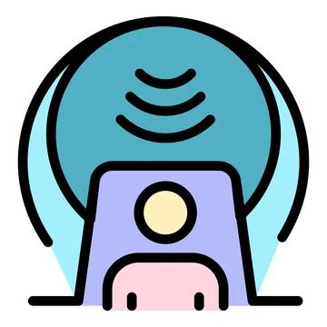 MRI testing icon color outline vector Stockillustratie