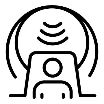 MRI testing icon, outline style Stockillustratie