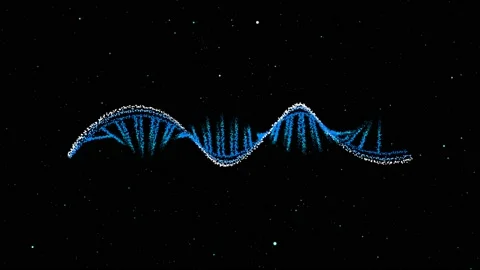 MRNA simulation rolling and particles tiny ball background on the black scree Video stock 221113830