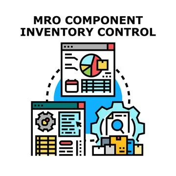 Mro component inventory control managing logistics system Stock Illustration