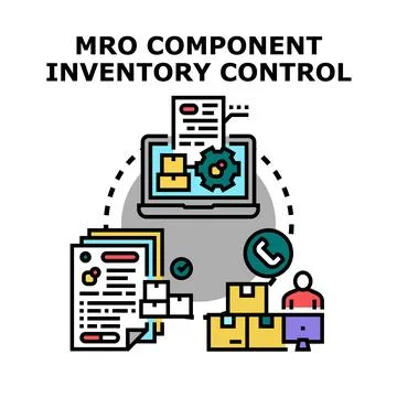 Mro component inventory control system management process 스톡 일러스트