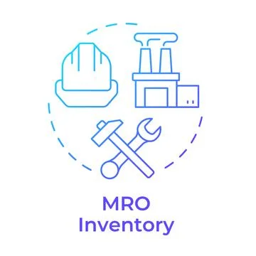 MRO inventory blue gradient concept icon Stock Illustration