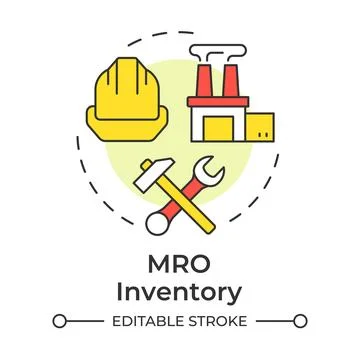 MRO inventory multi color concept icon Stock Illustration