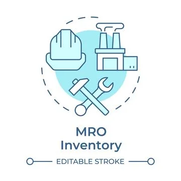 MRO inventory soft blue concept icon Stock Illustration