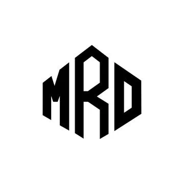 MRO letter logo design with polygon shape. MRO polygon and cube shape logo .. Stock Illustration