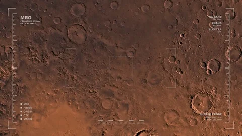 MRO mapping flyover of Argyre Region, Mars  Stock Footage 71556678