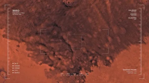 MRO mapping flyover of Casius Region, Mars  Stock Footage 71557071