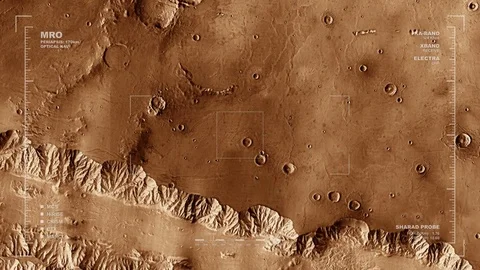 MRO mapping flyover of central section of Coprates Chasma, Mars  Stock Footage 71627995