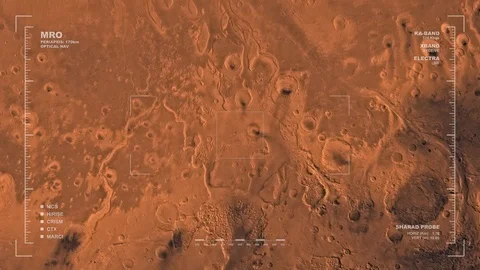 MRO mapping flyover of Chryse Outflow Channel, Mars  Stock Footage 71628071