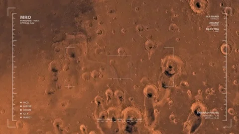 MRO mapping flyover of eastern section of Oxia Palus Region, Mars  Stock Footage 71512185