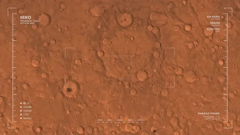 MRO mapping flyover of eastern section of Arabia Region, Mars  Video stock 71512286