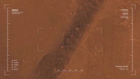 MRO mapping flyover of eastern section of Amenthes Region, Mars  Stock-Footage 71512453