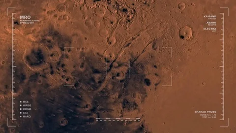 MRO mapping flyover of eastern section of Syrtis Major Region, Mars  Stock Footage 71512484