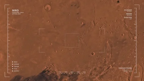 MRO mapping flyover of eastern section of Elysium Region, Mars  Stock Footage 71512862