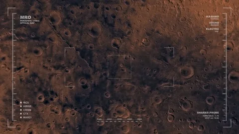 MRO mapping flyover of eastern section of Iapygia Region, Mars  Stock Footage 71513368