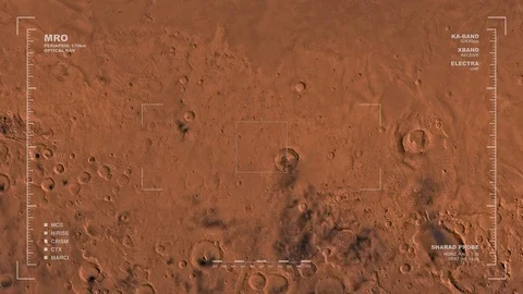 MRO mapping flyover of eastern section of Aeolis Region, Mars  Stock Footage 71513527