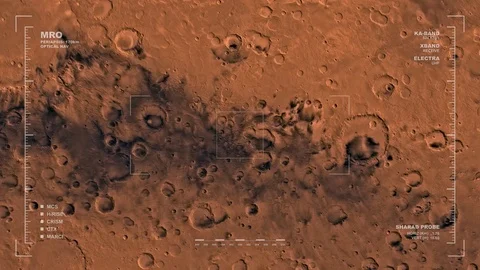 MRO mapping flyover of eastern section of Sinus Sabeus Region, Mars  Stock-Footage 71513689