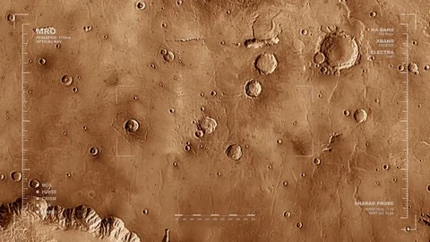 MRO mapping flyover of eastern section of Coprates Chasma, Mars  Stock Footage 71628446